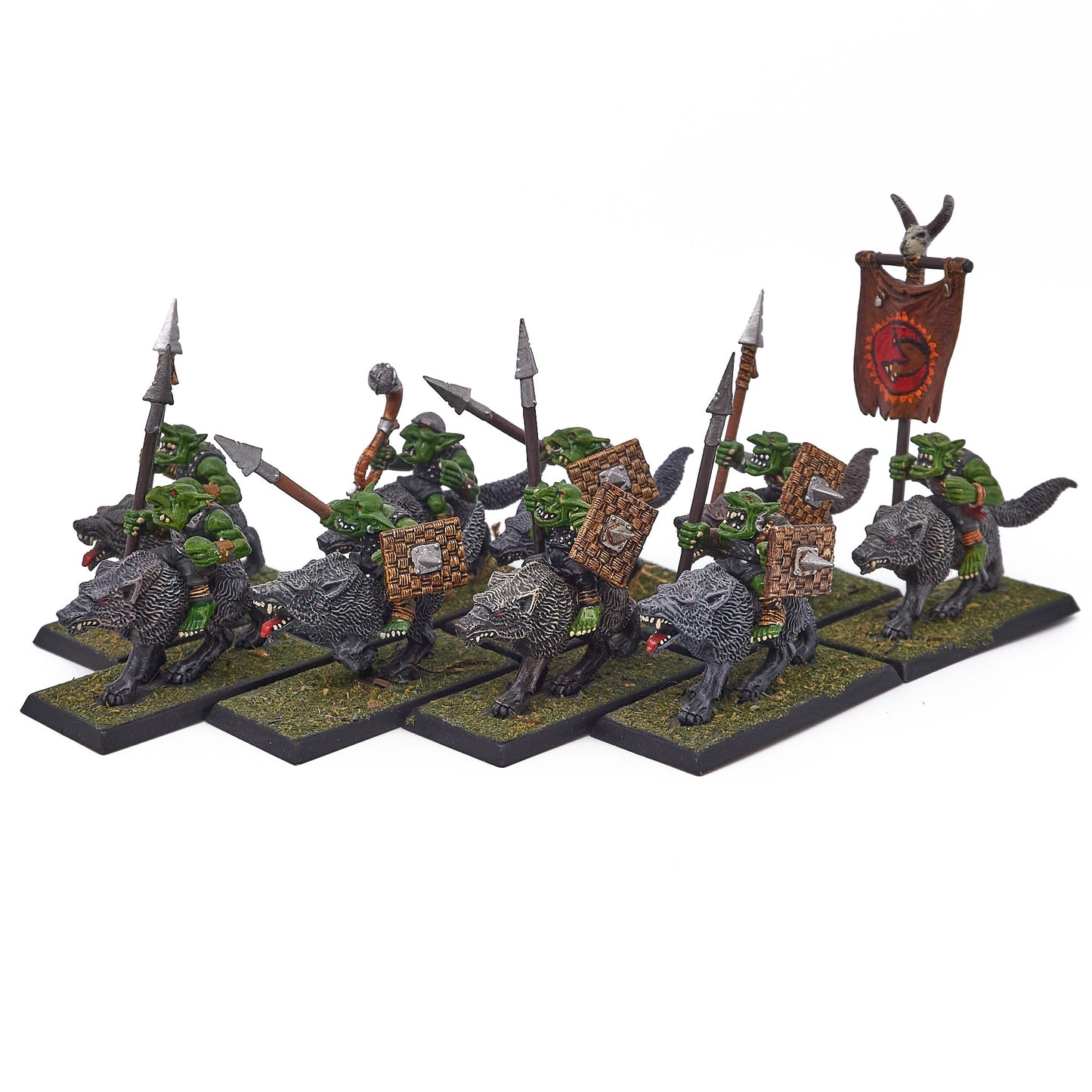 Orc and Goblin Tribes - Goblin Wolf Rider Mob (17502) - Used