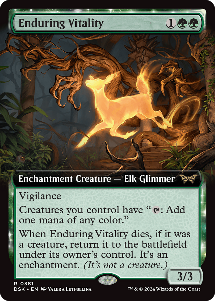 Enduring Vitality (DSK-381) - Duskmourn: House of Horror: (Extended Art, enchantment)
