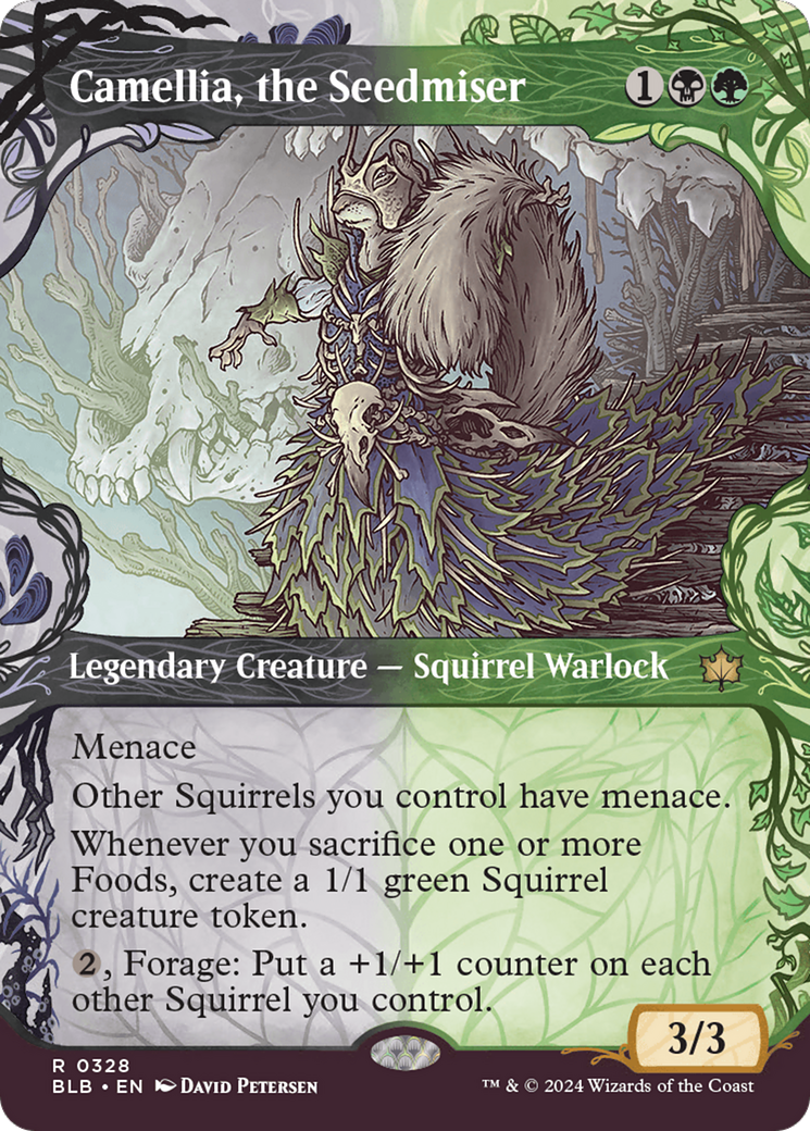 Camellia, the Seedmiser (BLB-328) - Bloomburrow: (Showcase) (Borderless) Foil
