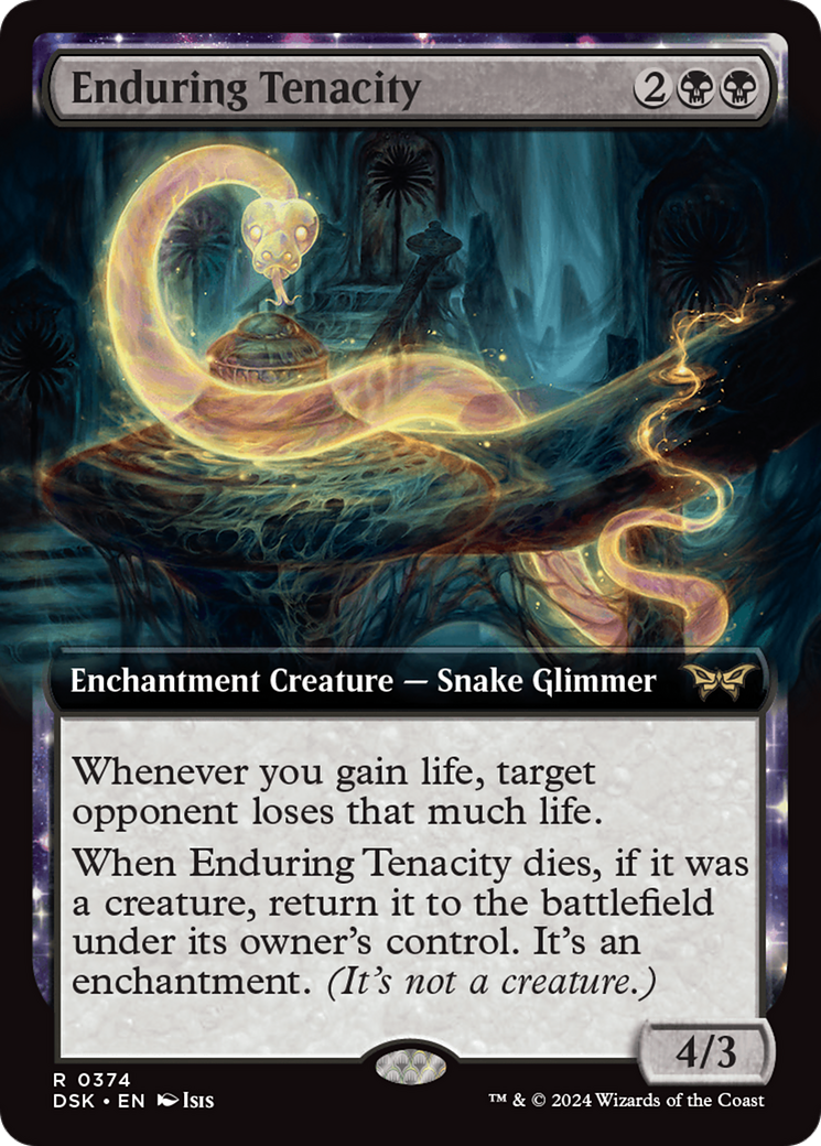 Enduring Tenacity (DSK-374) - Duskmourn: House of Horror: (Extended Art, enchantment)
