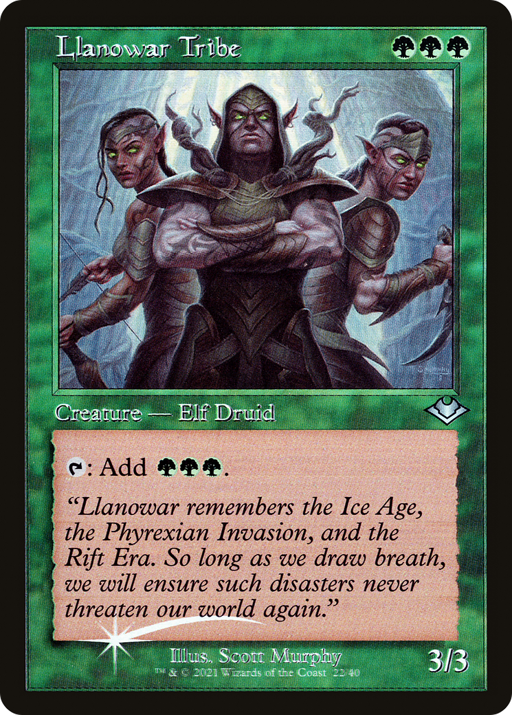 Llanowar Tribe (MH1-022) - Modern Horizons 1 Timeshifts Etched Foil