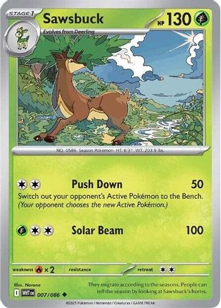 Sawsbuck 007/086 SV White Flare - Uncommon