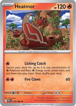 Heatmor 019/086 - Reverse Holofoil SV White Flare - Uncommon