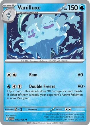 Vanilluxe 029/086 - Reverse Holofoil SV White Flare - Uncommon