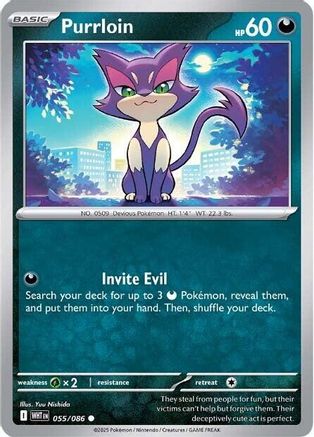 Purrloin 055/086 - Reverse Holofoil SV White Flare - Common