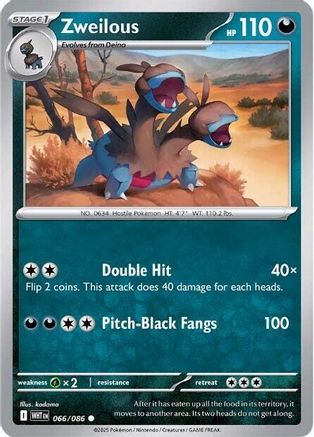Zweilous 066/086 - Reverse Holofoil SV White Flare - Common