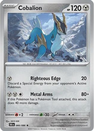 Cobalion 066/086 - Holofoil SV Black Bolt - Rare