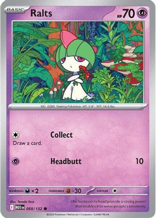 Ralts 058/132 - Reverse Holofoil ME01 Mega Evolution - Common