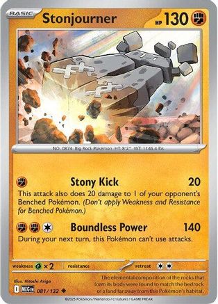 Stonjourner 081/132 - Reverse Holofoil ME01 Mega Evolution - Uncommon