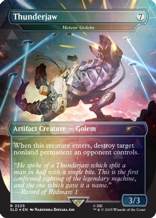 Thunderjaw - Meteor Golem (Rainbow Foil) (SLD-2225) - Secret Lair Drop Series Foil