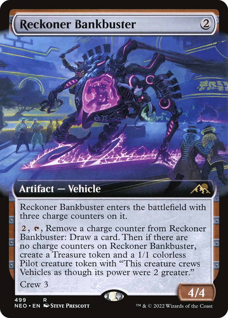 Reckoner Bankbuster (NEO-499) - Kamigawa: Neon Dynasty: (Extended Art) Foil