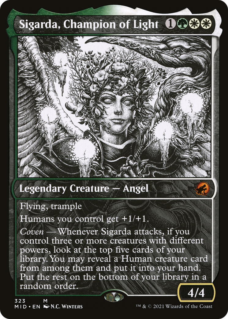 Sigarda, Champion of Light (MID-323) - Innistrad: Midnight Hunt: (Showcase)