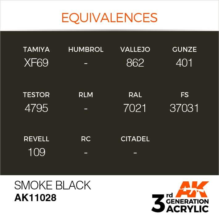AK Acrylic 3G - Smoke Black ( AK11028 )