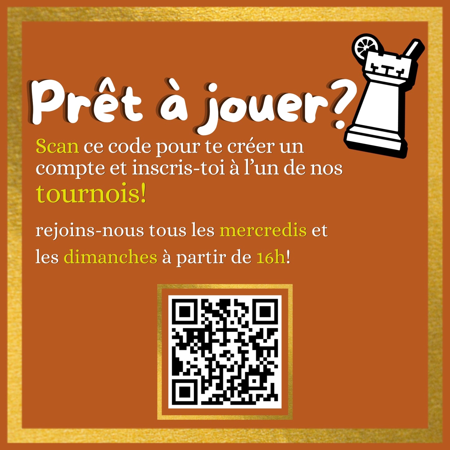 Chessbar à l'Abyss! Tournois d'échecs hebdomadaires