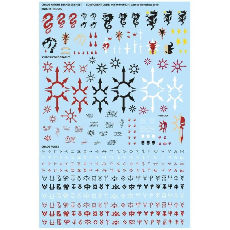 Chaos Knights Transfer Sheet ( W ) - Used