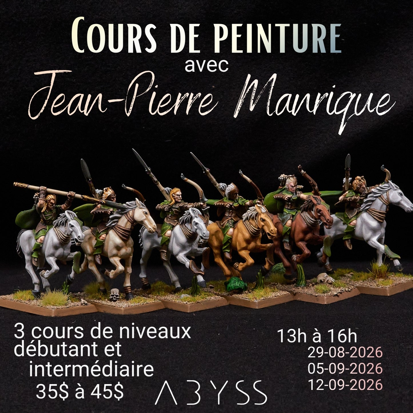 Cours de peinture avec Jean-Pierre Manrique - 29-08-2026, 05-09-2026, 12-09-2026
