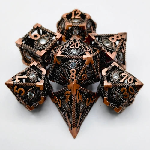 Hollow Dice Set - Diamond Eye Copper