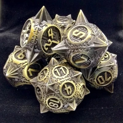 Spiky Dice Set - Old Gold