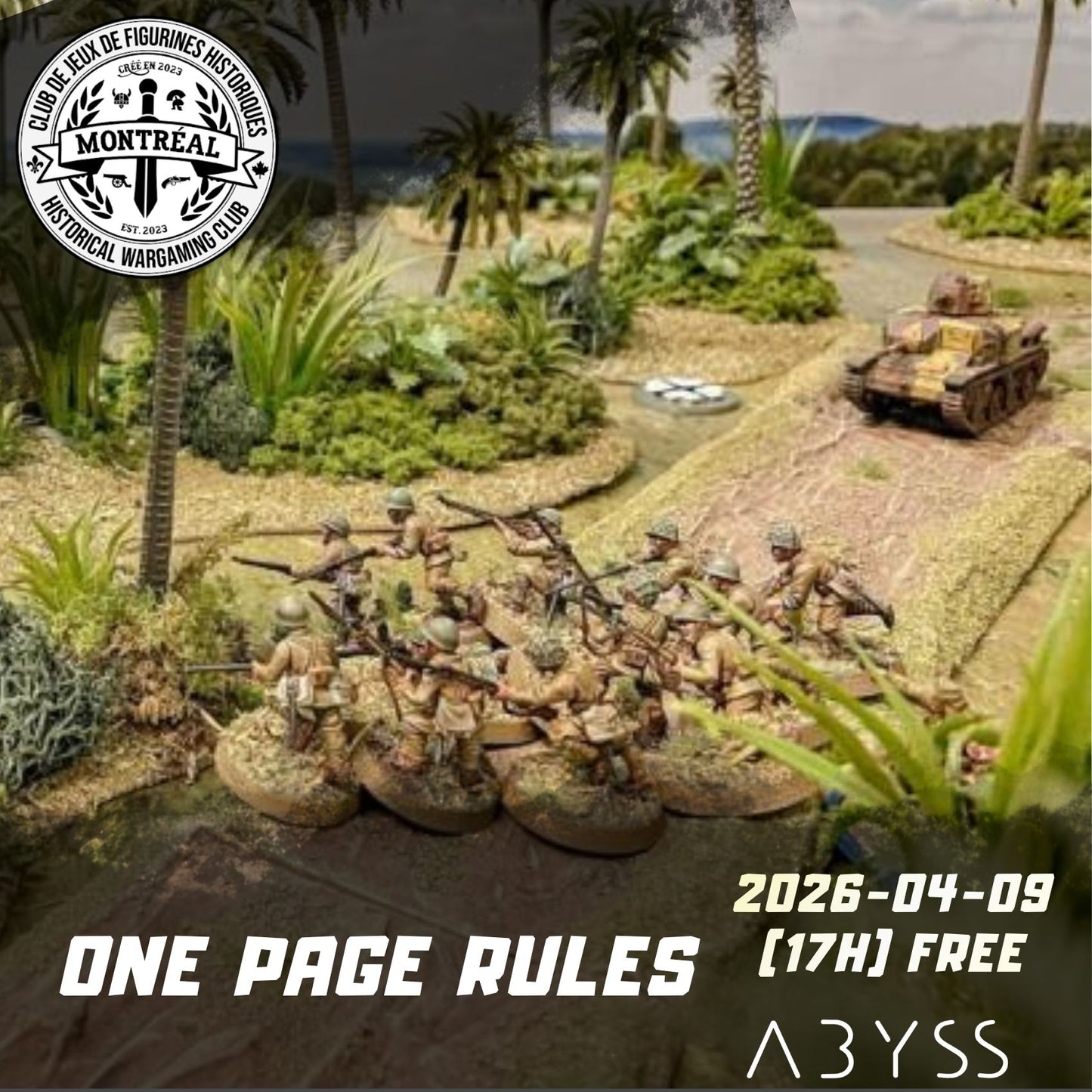 One Page Rules: Montreal Historical Wargaming 2026-04-09