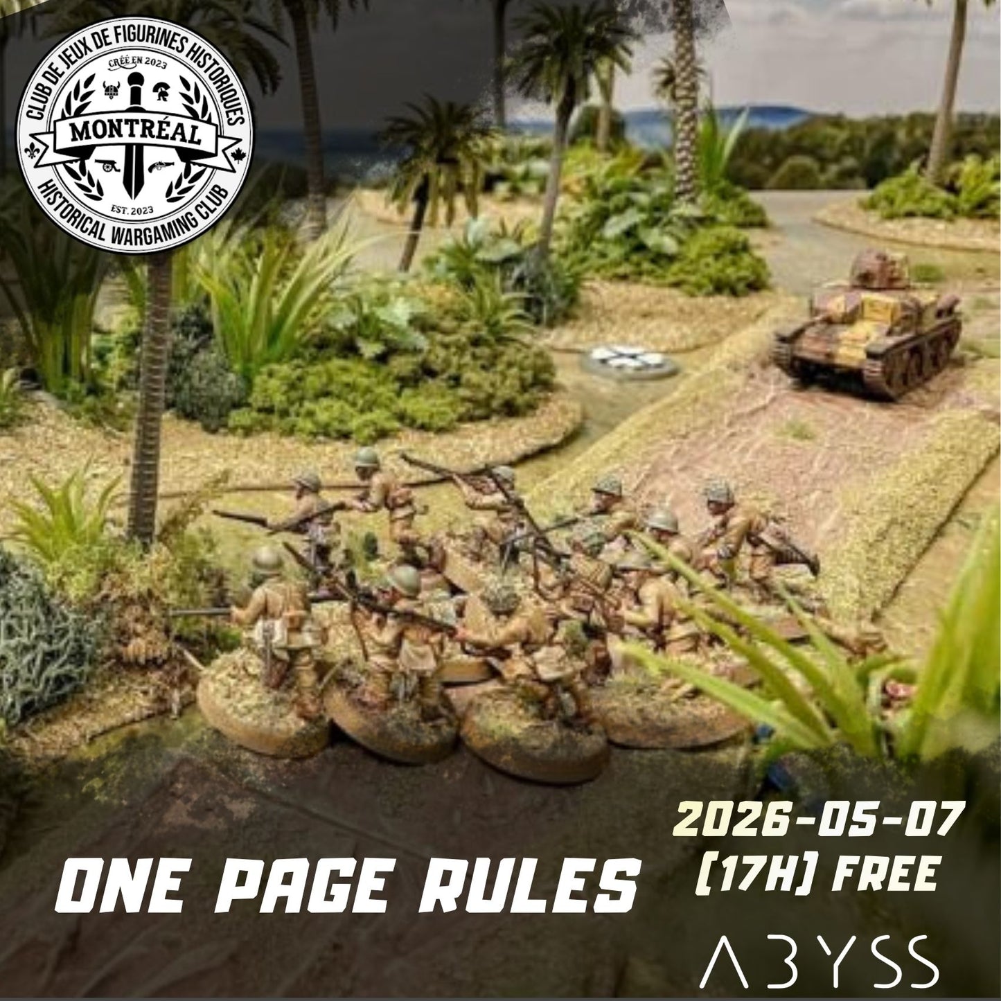 One Page Rules: Montreal Historical Wargaming 2026-05-07