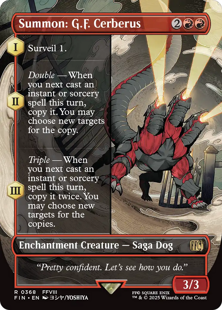 Summon: G.F. Cerberus (FIN-368) - FINAL FANTASY: (enchantment) (Borderless) Foil