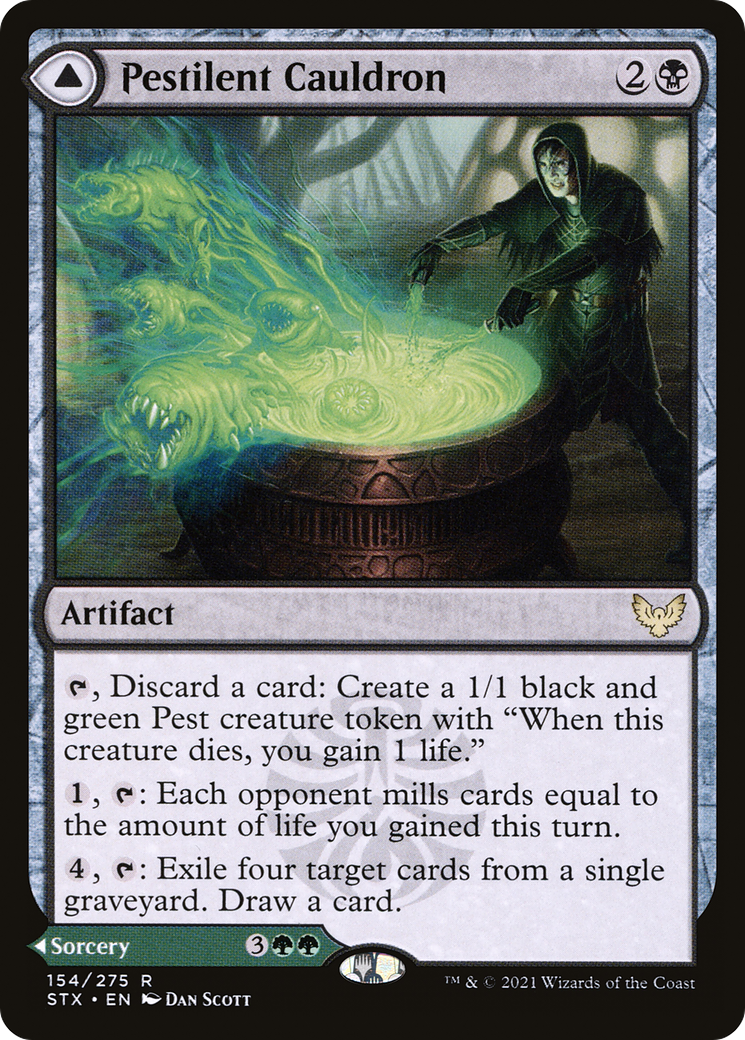 Pestilent Cauldron // Restorative Burst (STX-154) - Strixhaven: School of Mages Foil