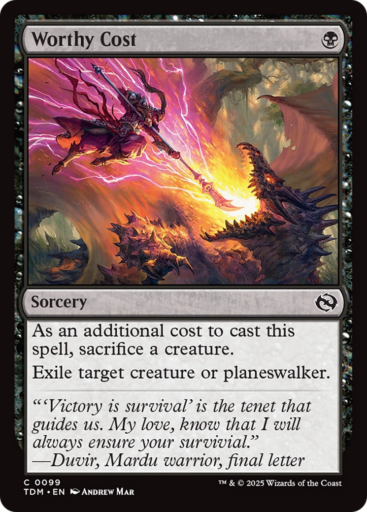 Worthy Cost (TDM-099) - Tarkir: Dragonstorm Foil