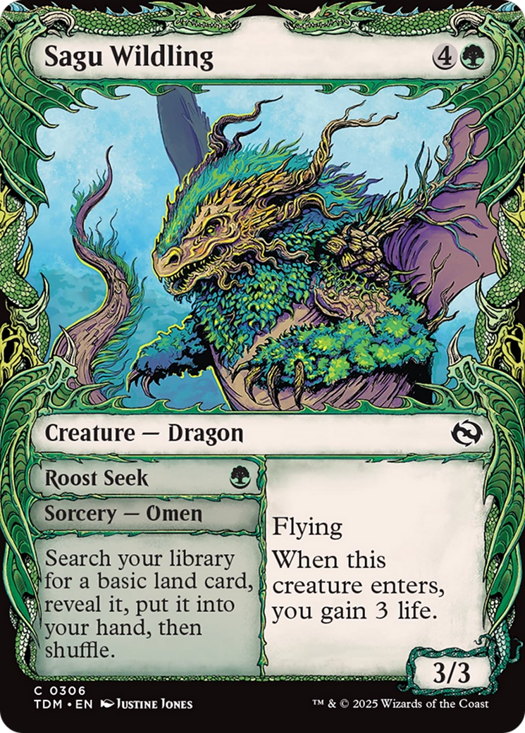 Sagu Wildling // Roost Seek (TDM-306) - Tarkir: Dragonstorm: (Showcase) Foil