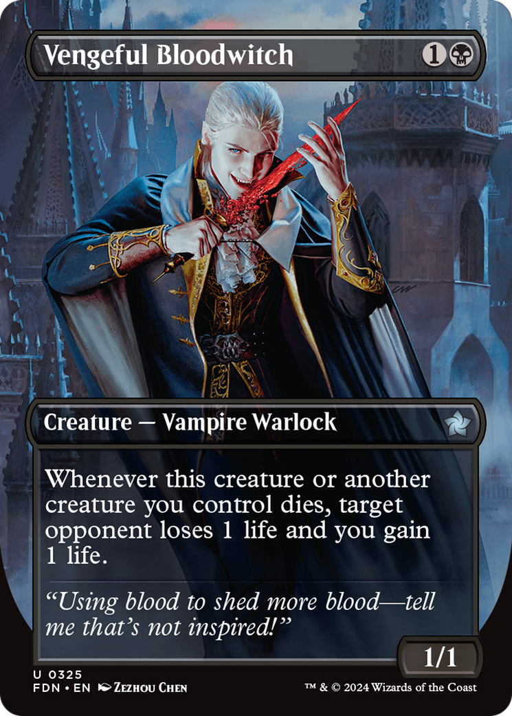 Vengeful Bloodwitch (Borderless) (FDN-325) - Foundations (Borderless)