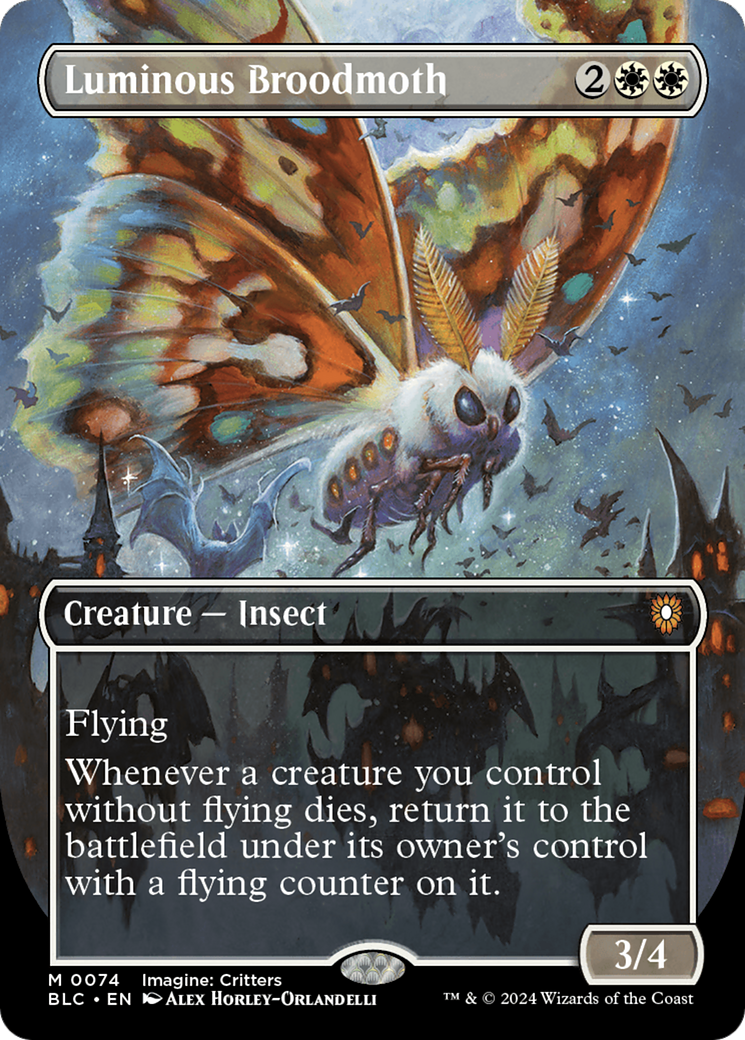 Luminous Broodmoth (BLC-074) - Bloomburrow Commander (Borderless)