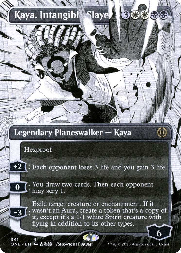 Kaya, Intangible Slayer (ONE-341) - Phyrexia: All Will Be One: (Showcase) (Borderless) Foil