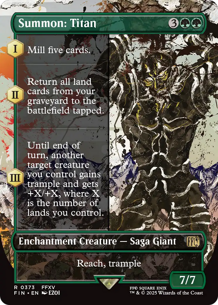 Summon: Titan (FIN-373) - FINAL FANTASY: (enchantment) (Borderless)