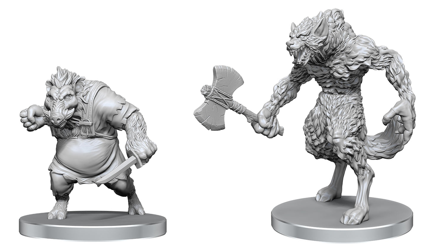 Pathfinder Unpainted Minis: Werewolf & Wereboar (97583)
