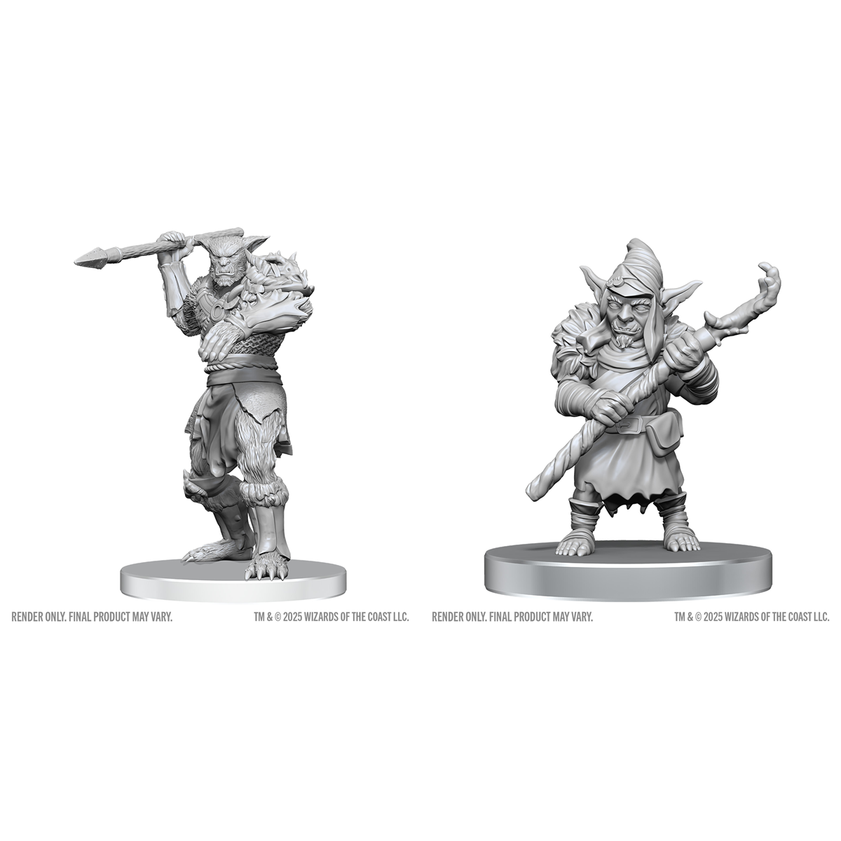 D&D Unpainted Minis - Bugbear Stalker & Goblin Hexer