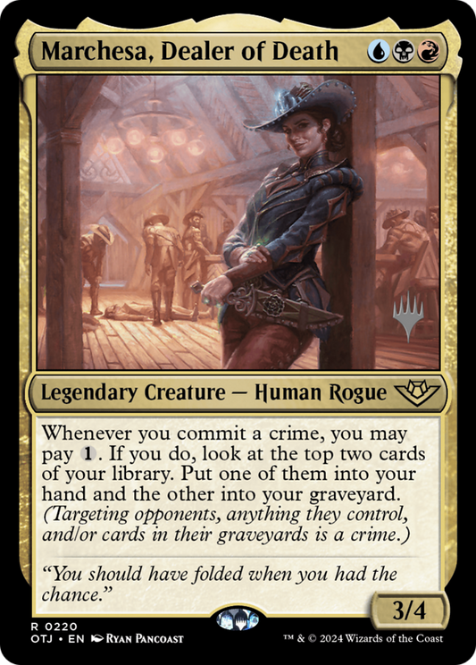 Marchesa, Dealer of Death (Promo Pack) [Outlaws of Thunder Junction Promos]