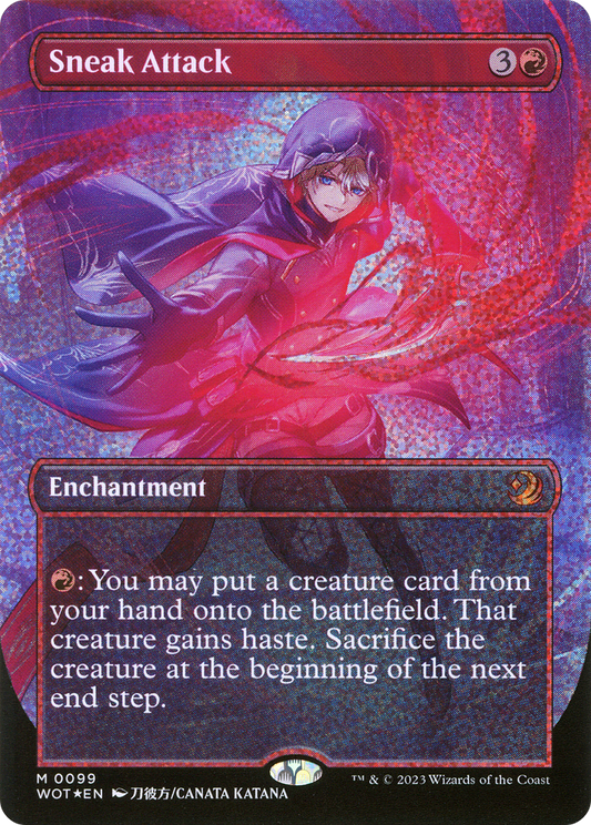 Sneak Attack (Anime Borderless) (Confetti Foil) [Wilds of Eldraine: Enchanting Tales]