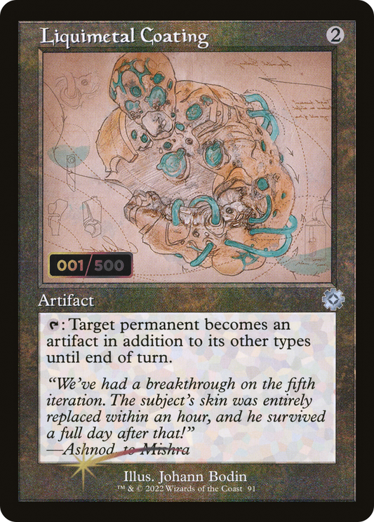 Liquimetal Coating (Retro Schematic) (Serial Numbered) [The Brothers' War Retro Artifacts]