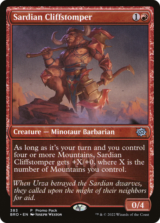 Sardian Cliffstomper (PPBRO-383) - The Brothers' War Foil