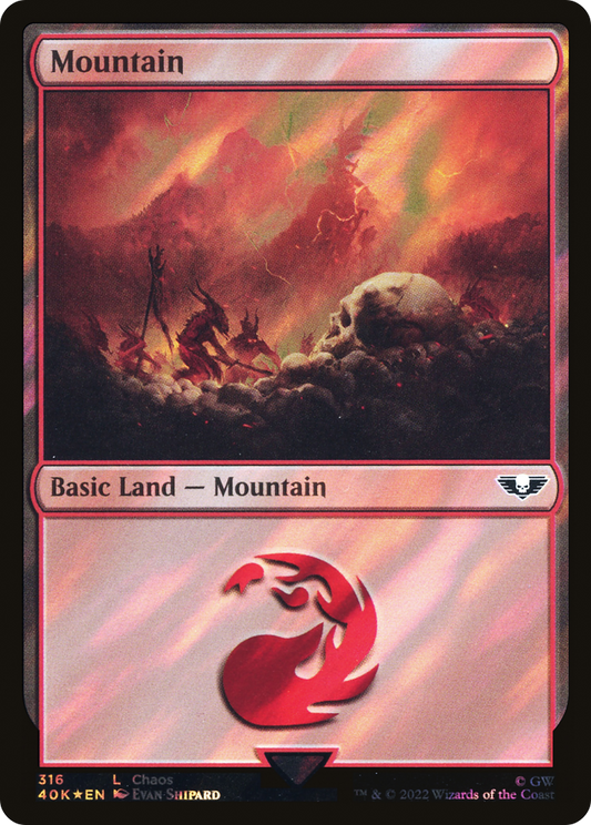 Mountain (316) (Surge Foil) [Universes Beyond: Warhammer 40,000]