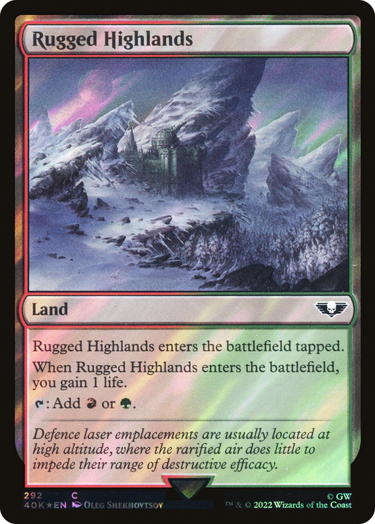 Rugged Highlands (Surge Foil) [Universes Beyond: Warhammer 40,000]