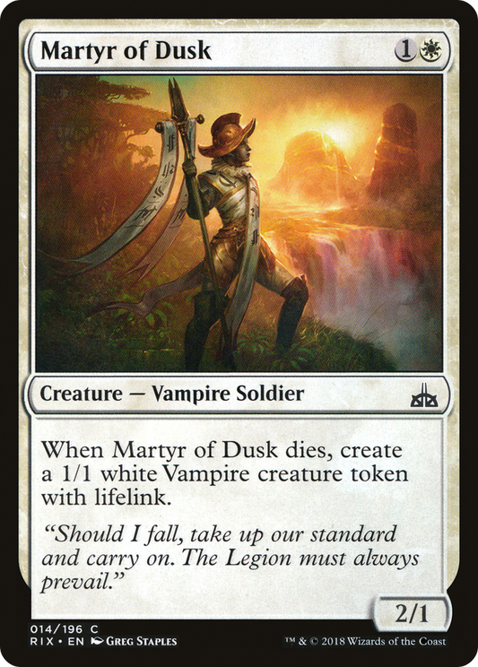 Martyr of Dusk (RIX-014) - Rivals of Ixalan Foil