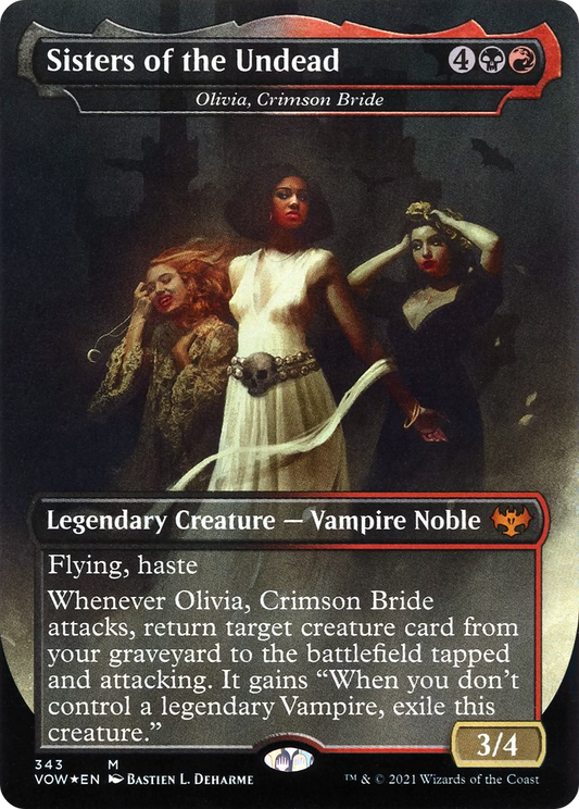 Olivia, Crimson Bride (VOW-343) - Innistrad: Crimson Vow / Sisters of the Undead (Borderless) Foil