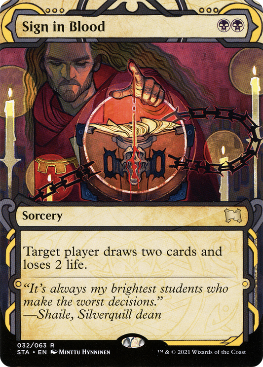 Sign in Blood (STA-032) - Strixhaven Mystical Archive: (Showcase) (Borderless)