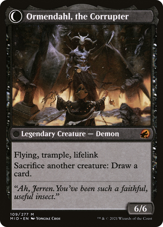 Jerren, Corrupted Bishop // Ormendahl, the Corrupter (MID-109) - Innistrad: Midnight Hunt: (Double Faced Transform) Foil
