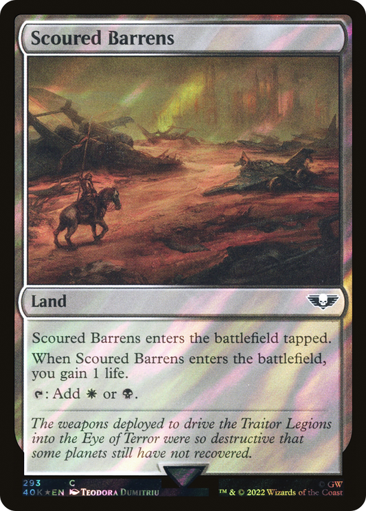 Scoured Barrens (Surge Foil) [Universes Beyond: Warhammer 40,000]