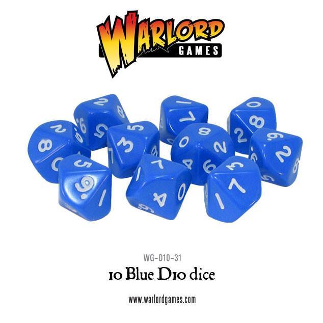 Warlord Games 10 D10 Dice Set - Blue (Wg-D10-31)