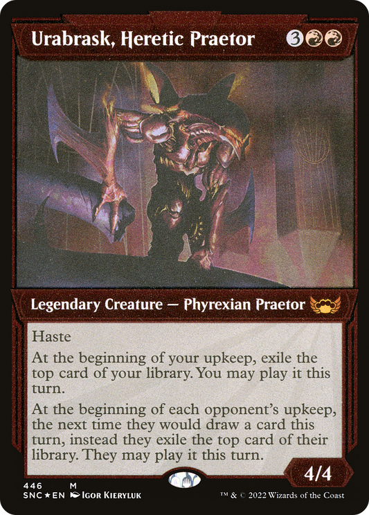 Urabrask, Heretic Praetor (SNC-446) - Streets of New Capenna: (Showcase) Etched Foil