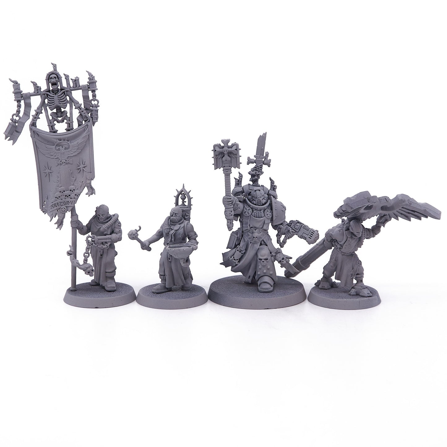 Black Templars - Chaplain Grimaldus & Retinue (13441-V) - Used