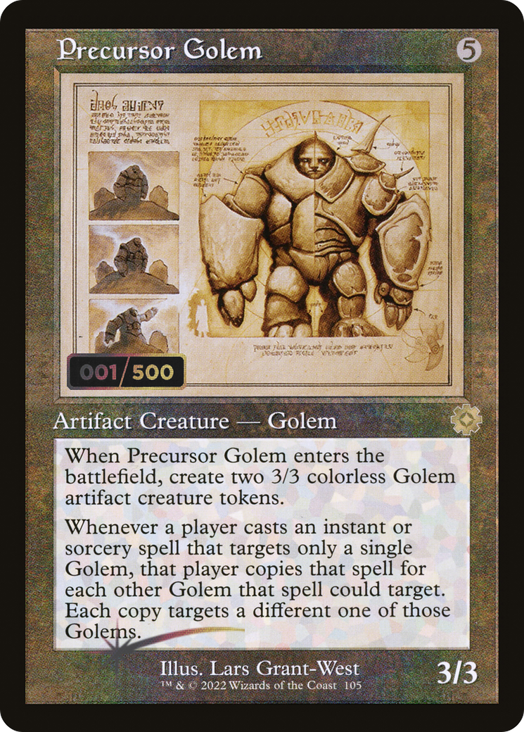Precursor Golem (Retro Schematic) (Serial Numbered) [The Brothers' War Retro Artifacts]