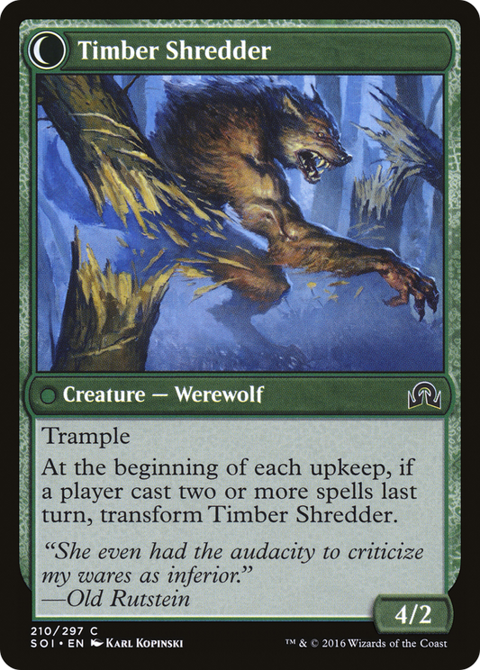 Hinterland Logger // Timber Shredder (SOI-210) - Shadows over Innistrad: (Double Faced Transform) Foil